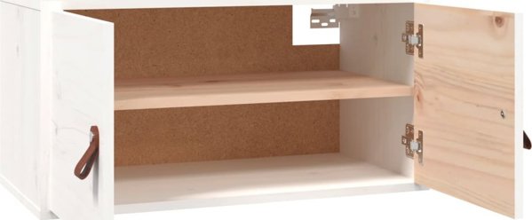 vidaXL Επιτοίχιο ντουλάπι, λευκό, 60x30x30 cm, μασίφ πεύκο