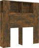 vidaXL Wezglowie lozka με ράφια, καπνισμένη δρυς, 100x18,5x104,5 εκ