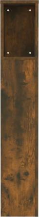 vidaXL Wezglowie lozka με ράφια, καπνισμένη δρυς, 100x18,5x104,5 εκ
