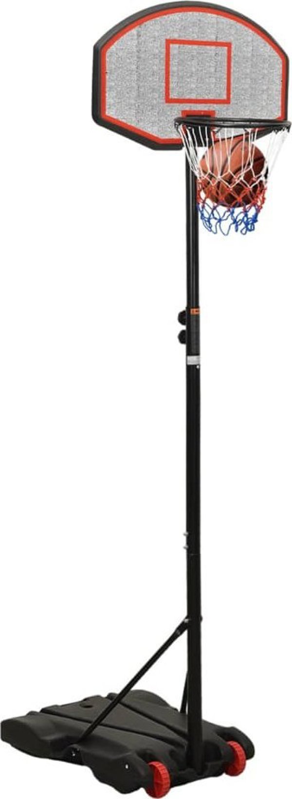 vidaXL Stojak do koszykowki, czarny, 216-250 cm, polietylen