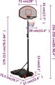 vidaXL Stojak do koszykowki, czarny, 216-250 cm, polietylen