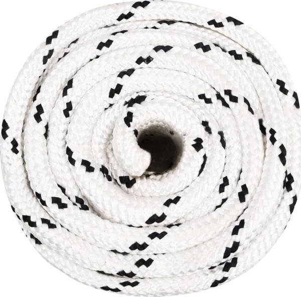 vidaXL Πλεκτό σχοινί πλοιαρίσματος, λευκό, 16 mm x 25 m, πολυεστέρας