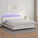 vidaXL κρεβάτι κοντινεντάλ με στρώμα και LED, λευκό οικοδερμα 180x200 cm