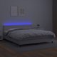 vidaXL κρεβάτι κοντινεντάλ με στρώμα και LED, λευκό οικοδερμα 180x200 cm