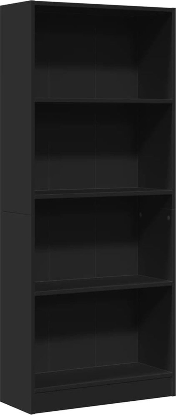 vidaXL Regal, μαύρο, 60x24x143 cm, από ξυλώδη ύλη