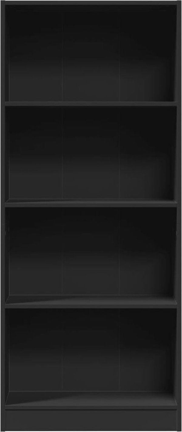 vidaXL Regal, μαύρο, 60x24x143 cm, από ξυλώδη ύλη