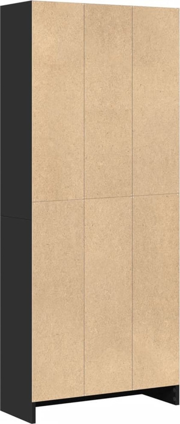 vidaXL Regal, μαύρο, 60x24x143 cm, από ξυλώδη ύλη