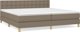 vidaXL Κρεβάτι Kontynentalne με Στρώμα, Taupe, Υφασμάτινο, 200x200cm