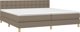 vidaXL Κρεβάτι Kontynentalne με Στρώμα, Taupe, Υφασμάτινο, 200x200cm