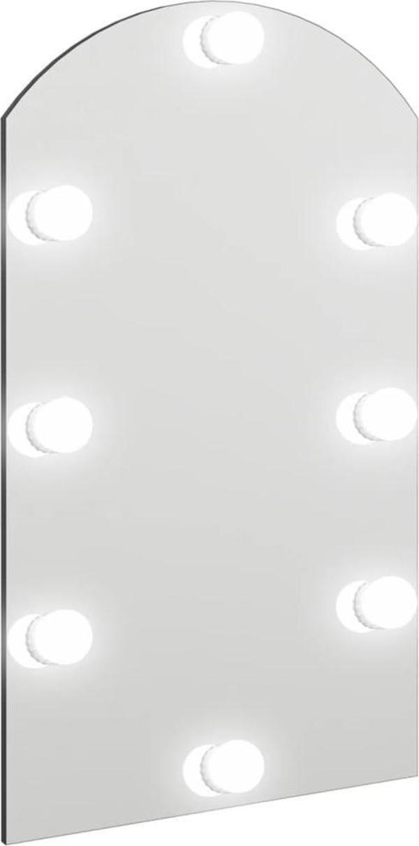 vidaXL Καθρέφτης με λαμπτήρες LED, 70x40 cm, γυάλινος με τόξο