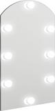 vidaXL Καθρέφτης με λαμπτήρες LED, 70x40 cm, γυάλινος με τόξο