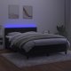 vidaXL Κοντινεντάλε κρεβάτι με στρώμα και LED, μαύρο βελούδο 140x190cm