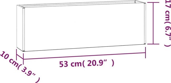 vidaXL Ζαρντινιέρες Τοίχου, 2 τεμ., γκρι, από corten χάλυβα, 53x10x17 εκ.