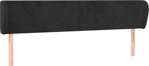 vidaXL Κεφαλάρι uszak, μαύρο, 163x23x78/88 εκ., βελούδινο