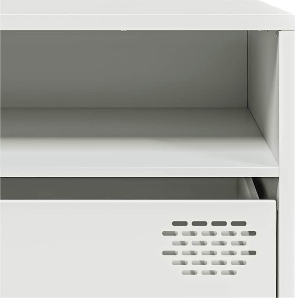 vidaXL Szafka RTV, biala, 202x39x43,5 cm, stal walcowana na zimno
