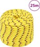 vidaXL Linka zeglarska, zolta, 12 mm, 25 m, polipropylen