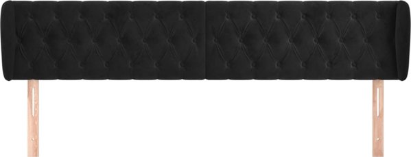 vidaXL Κεφαλάρι στυλ uszak από βελούδο μαύρο 203x23x78/88 cm