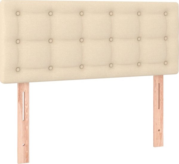vidaXL Lodzko kontynentalne z materacem kremowe 80x200 cm tkanina