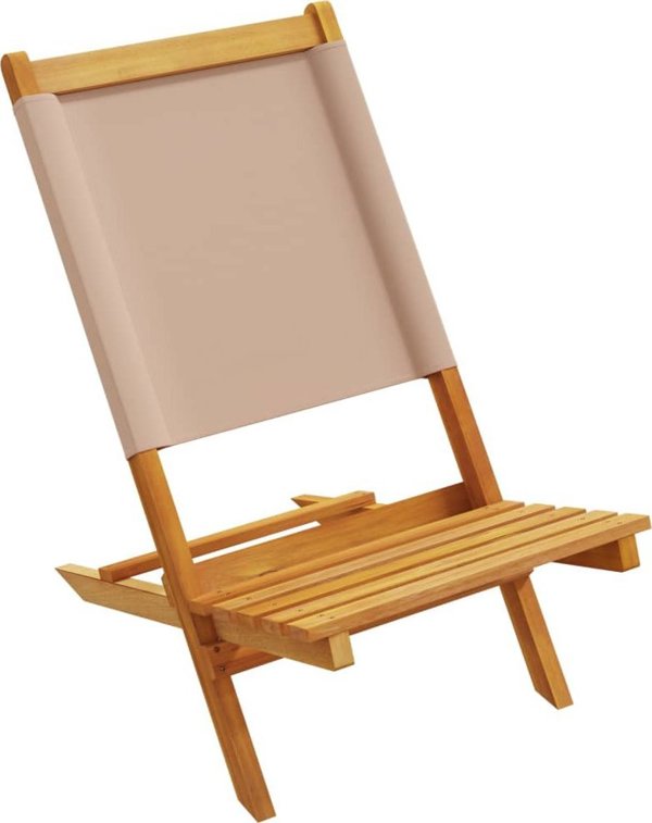 vidaXL Skladane krzesla ogrodowe, 4 szt., tkanina taupe i drewno