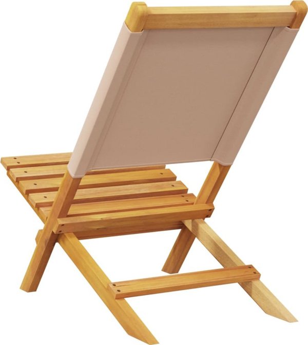 vidaXL Skladane krzesla ogrodowe, 4 szt., tkanina taupe i drewno