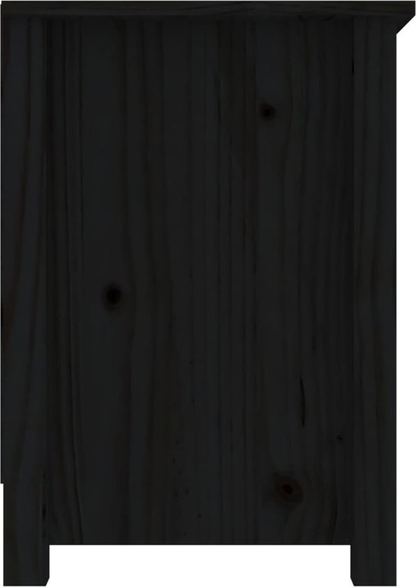 vidaXL Szafka telewizyjna, czarna, 103x36,5x52 cm, lite drewno sosnowe