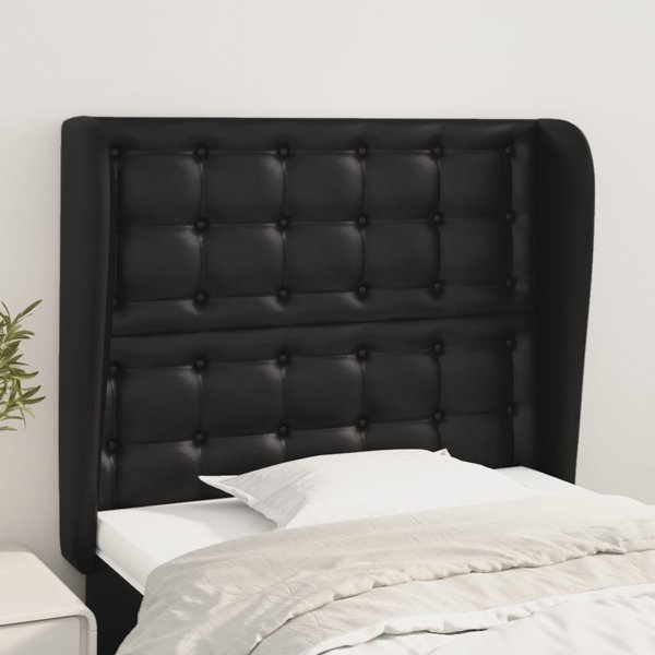 vidaXL Κεφαλάρι uszak, μαύρο, 103x23x118/128 εκ., τεχνητό δέρμα