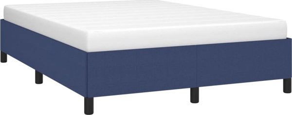 vidaXL Rama κρεβατιού, μπλε, 140x190 cm, επενδεδυμένη με ύφασμα