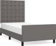 vidaXL Rama κρεβατιού με κεφαλάρι, γκρι, 80x200 cm, συνθετικό δέρμα