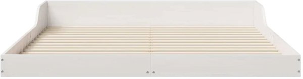 vidaXL Πλαίσιο κρεβατιού Λευκό 150 x 200 cm από μασίφ ξύλο πεύκου