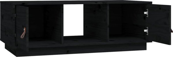 vidaXL vidaXL Stolik kawowy, czarny, 100x50x35 cm, lite drewno sosnowe