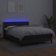 vidaXL Κρεβάτι κοντινό με στρώμα και LED, μαύρη δερματίνη, 140x200 εκ.