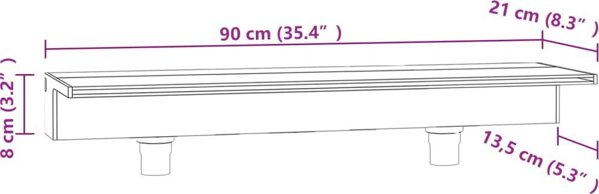vidaXL Ρουξούνι καταρράκτη με φωτισμό RGB LED, ακρυλικό, 90 εκ.