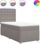 vidaXL Κρεβάτι kontynentalne με στρώμα, taupe, ύφασμα, 100x200 cm