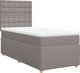 vidaXL Κρεβάτι kontynentalne με στρώμα, taupe, ύφασμα, 100x200 cm