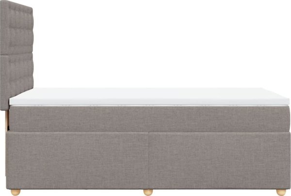 vidaXL Κρεβάτι kontynentalne με στρώμα, taupe, ύφασμα, 100x200 cm