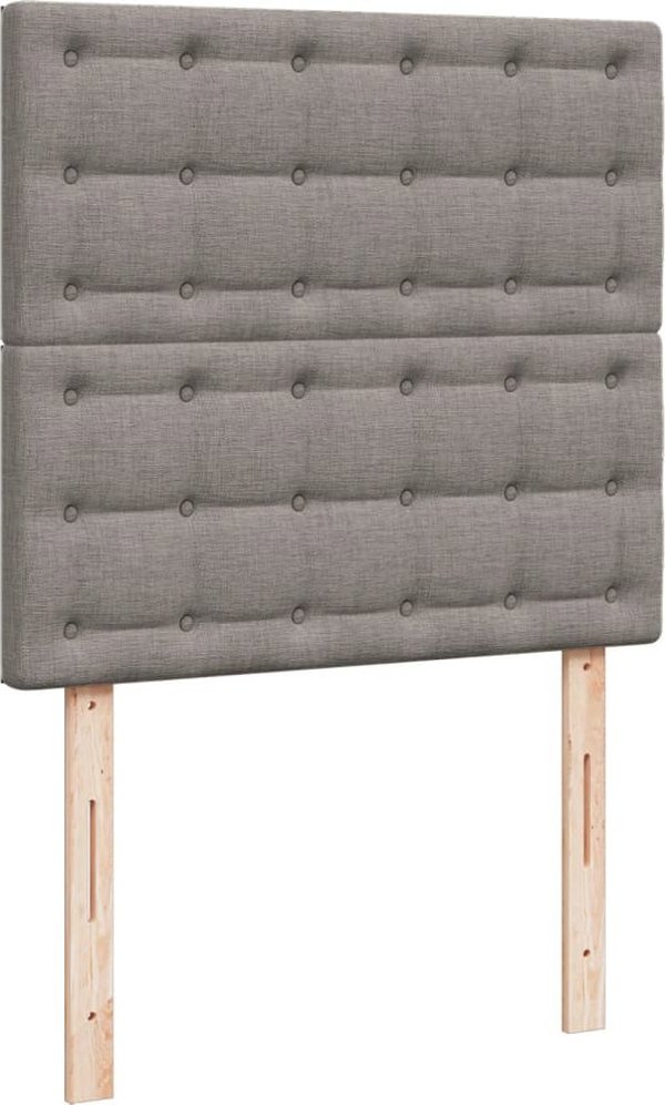vidaXL Κρεβάτι kontynentalne με στρώμα, taupe, ύφασμα, 100x200 cm