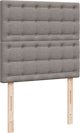 vidaXL Κρεβάτι kontynentalne με στρώμα, taupe, ύφασμα, 100x200 cm