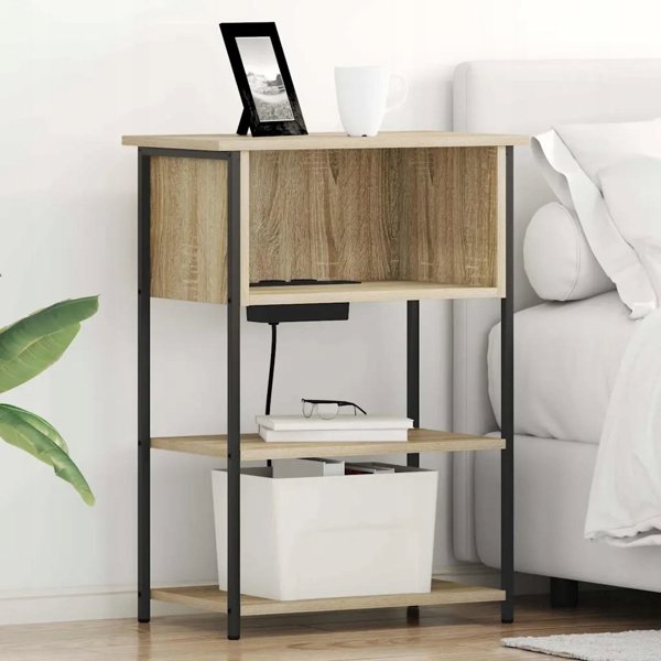 vidaXL Κομοδίνο, Δρυς Sonoma, Διαστάσεις 55x31x76 εκ., από Ξύλο