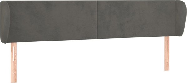 vidaXL Προσκέφαλο uszak, σκούρο γκρι, 203x23x78/88 cm, βελούδινο