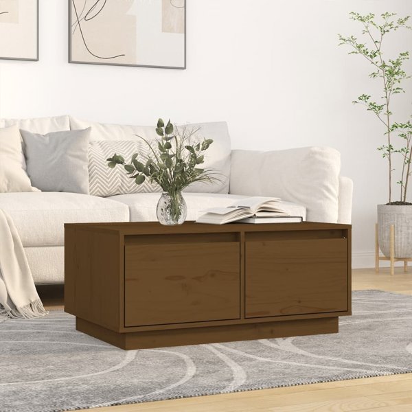vidaXL Τραπεζάκι σαλονιού, χρώμα μέλι καφέ, 80x50x35 εκ, από μασίφ πεύκο