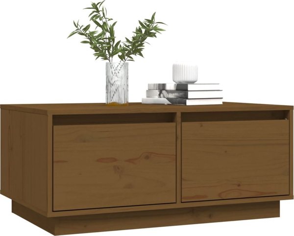vidaXL Τραπεζάκι σαλονιού, χρώμα μέλι καφέ, 80x50x35 εκ, από μασίφ πεύκο