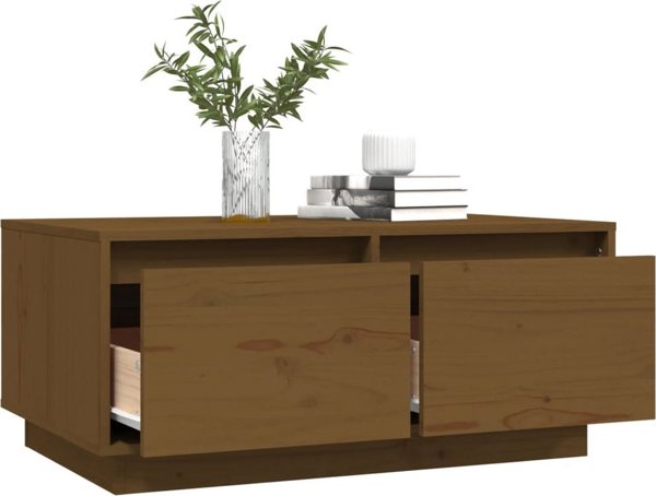 vidaXL Τραπεζάκι σαλονιού, χρώμα μέλι καφέ, 80x50x35 εκ, από μασίφ πεύκο