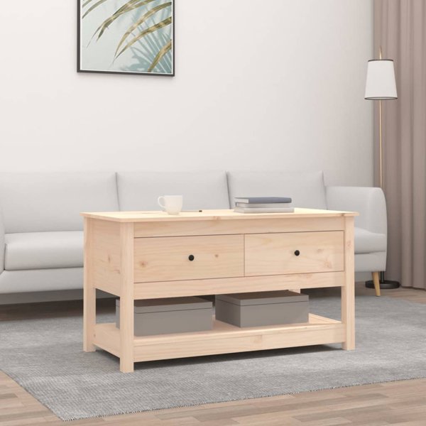 vidaXL Stolik kawowy, 102x49x55 cm, lite drewno sosnowe