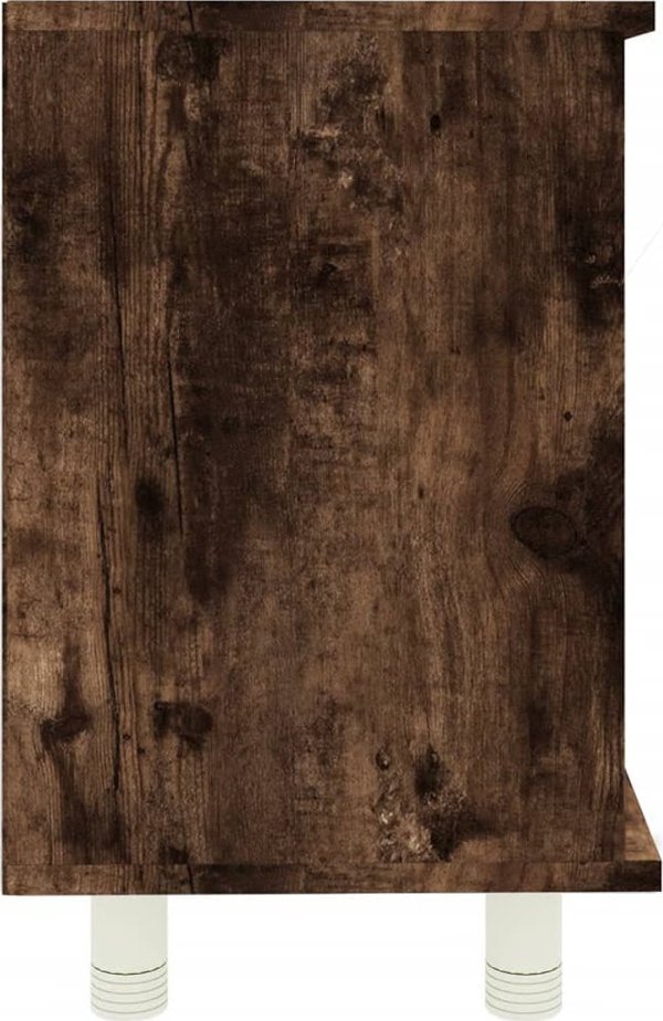 vidaXL Ντουλάπι μπάνιου, καπνιστό δρυς, 60x32x53,5 cm