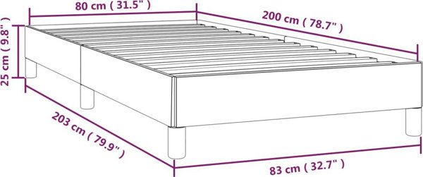 vidaXL Ράμα κρεβατιού, καπουτσίνο, 80x200 cm, επενδυμένη με δερματίνη