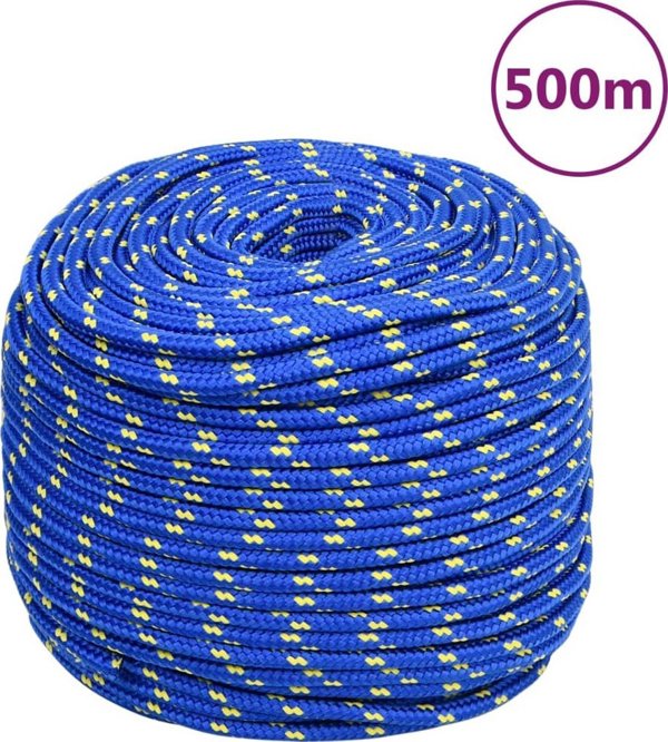 vidaXL Ναυτική γραμμή μπλε 10 mm, 500 m, πολυπροπυλένιο
