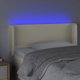 vidaXL Κεφαλάρι Κρεβατιού με LED, Κρεμ, 93x16x78/88 εκ., Συνθετικό Δέρμα