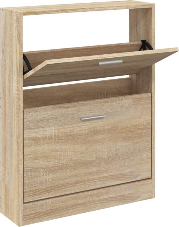 vidaXL Szafka για παπούτσια, δρυς, 59x17x81 εκ., ξυλώδες υλικό