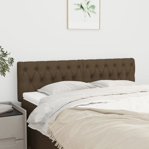vidaXL Σετ 2 επικεφαλής κρεβατιού, σκούρο καφέ, 80x7x78/88 cm, ύφασμα