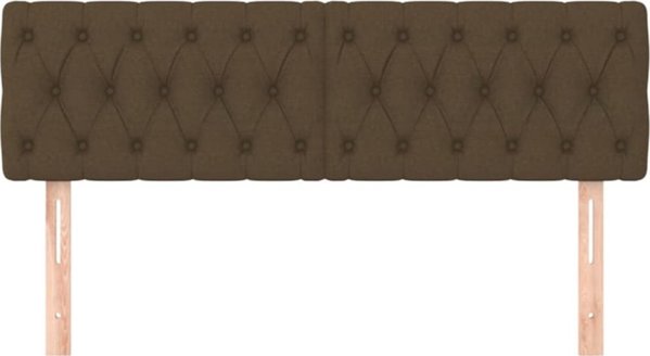 vidaXL Σετ 2 επικεφαλής κρεβατιού, σκούρο καφέ, 80x7x78/88 cm, ύφασμα